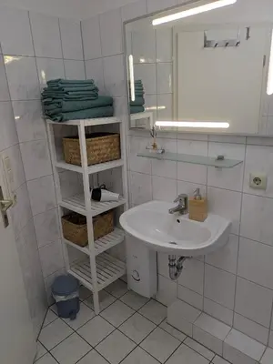 Ein Badezimmer in der Unterkunft Fabelhaft am Meer