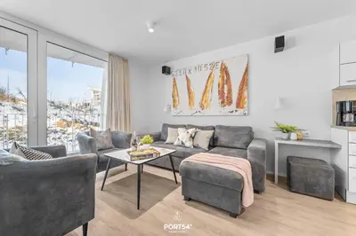 Ein Sitzbereich in der Unterkunft Ferienwohnung 