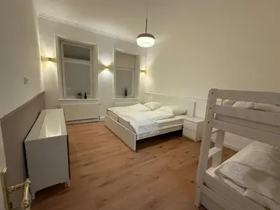 Ein Bett oder Betten in einem Zimmer der Unterkunft Modernes Loft Apartment in Lübeck