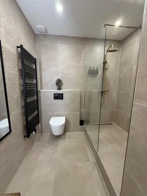 Ein Badezimmer in der Unterkunft Modernes Loft Apartment in Lübeck