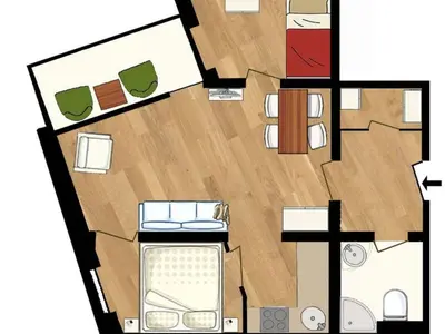 Grundriss der Unterkunft Apartment Gesamte Wohnung in Scharbeutz mit Großem Garten by Interhome