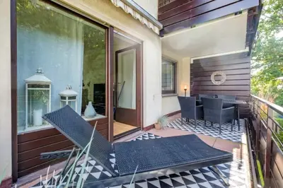 Ein Balkon oder eine Terrasse in der Unterkunft Goldstück