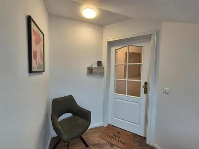 Ein Sitzbereich in der Unterkunft # Ausblick LübEck