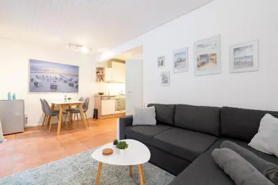Ein Sitzbereich in der Unterkunft Ferienhaus Seeweg Wohnung 1