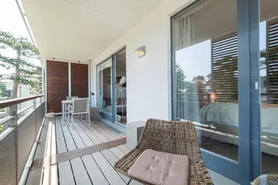 Ein Balkon oder eine Terrasse in der Unterkunft Wohnen am Meer App 18