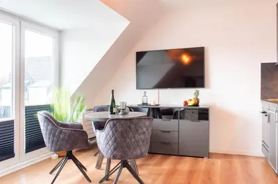 Küche/Küchenzeile in der Unterkunft Ferienwohnung Schlummerdüne Haffkrug