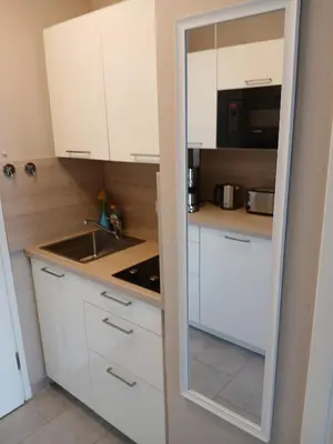 Küche/Küchenzeile in der Unterkunft Ferienwohnung mit Traum Seeblick am Kurpark in Bad Segeberg