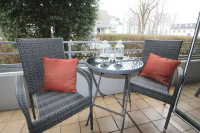 Ein Balkon oder eine Terrasse in der Unterkunft Apartmentvermittlung Mehr als Meer - Objekt 11