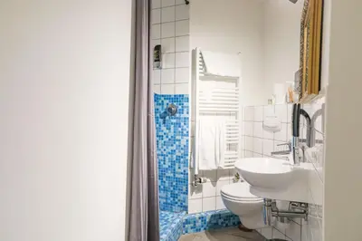 Ein Badezimmer in der Unterkunft Apartments im Einhornhaus