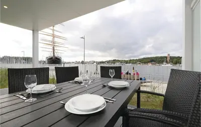 Ein Balkon oder eine Terrasse in der Unterkunft Priwallpromenade 3, Whg 3