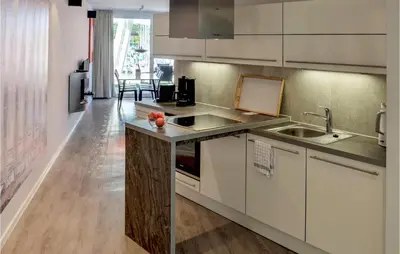 Küche/Küchenzeile in der Unterkunft Priwallpromenade 23, Whg 3