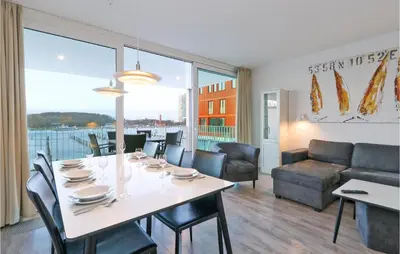 Ein Sitzbereich in der Unterkunft Priwallpromenade 29, Whg 17