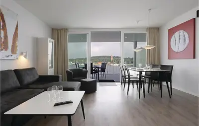 Ein Sitzbereich in der Unterkunft Priwallpromenade 31, Whg 23