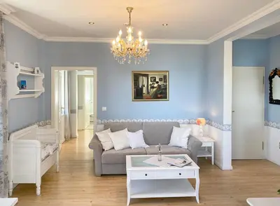 Ein Sitzbereich in der Unterkunft Villa Hansa am Meer