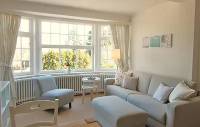 Ein Sitzbereich in der Unterkunft Gut Kattenhöhlen