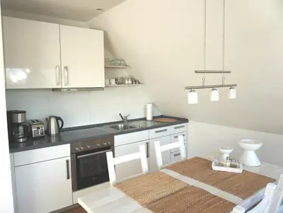 Küche/Küchenzeile in der Unterkunft Ferienwohnung Koje 44