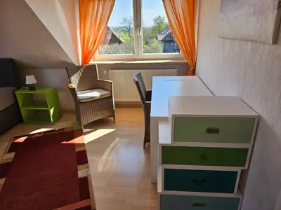 Ein Sitzbereich in der Unterkunft Ferienwohnung Haus Rita