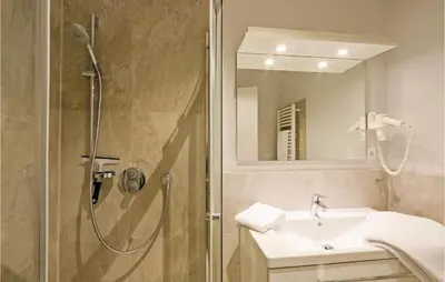Ein Badezimmer in der Unterkunft Priwallpromenade 1, Whg 6