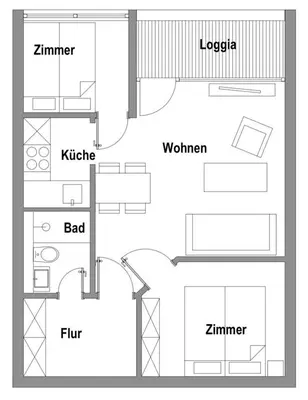 Grundriss der Unterkunft Ostseeblick Apartment