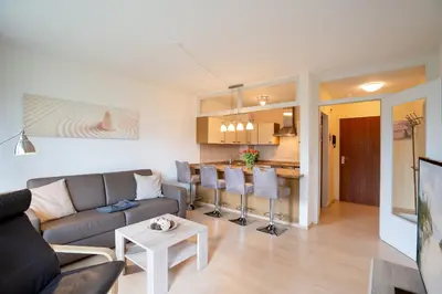 Ein Sitzbereich in der Unterkunft (DKK1e) Ferienwohnung Seepferdchen