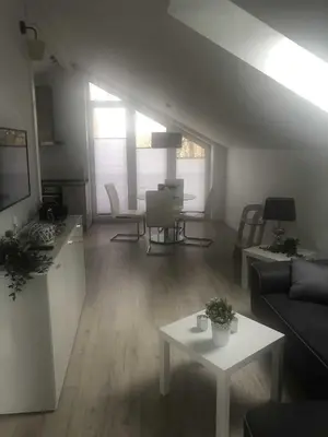 Ein Sitzbereich in der Unterkunft Ferienwohnung Völker