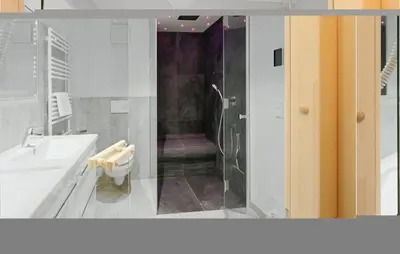 Ein Badezimmer in der Unterkunft Dünenvilla 11, Whg 1