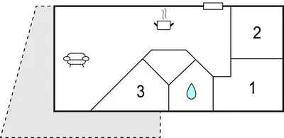 Grundriss der Unterkunft Dünenvilla 4, Whg 3