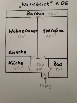 Grundriss der Unterkunft Ferienwohnung Walther