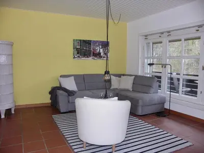 Ein Sitzbereich in der Unterkunft Waldblick