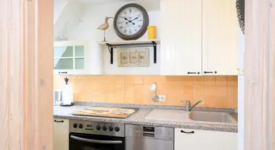 Küche/Küchenzeile in der Unterkunft Altes Zollhaus Casa Meerblick