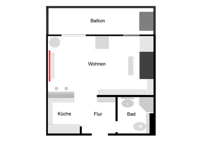 Grundriss der Unterkunft Ferienapartment 