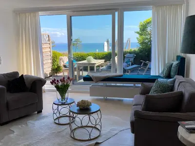 Ein Sitzbereich in der Unterkunft Suite Ostseerausch