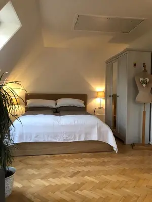 Ein Bett oder Betten in einem Zimmer der Unterkunft Appartement im Grünen