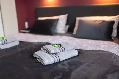 Ein Bett oder Betten in einem Zimmer der Unterkunft Jana's Fewo