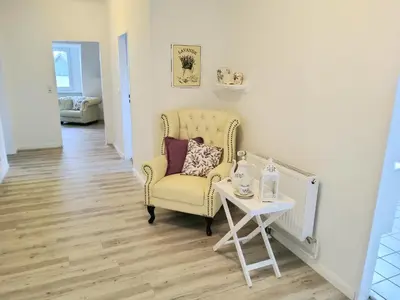 Ein Sitzbereich in der Unterkunft Landhotel garni zur Linde