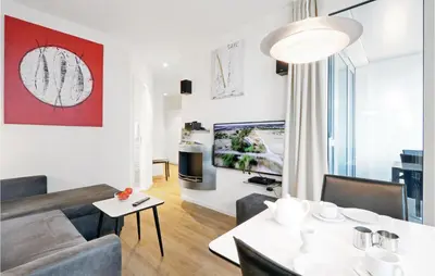 Ein Sitzbereich in der Unterkunft Highend Travemünde - Whg 303