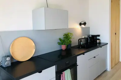 Küche/Küchenzeile in der Unterkunft Ferienwohnung 