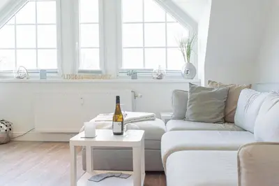Ein Sitzbereich in der Unterkunft Ferienwohnung Lieblingsplatz