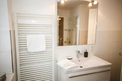 Ein Badezimmer in der Unterkunft Ferienwohnung Küstentraum