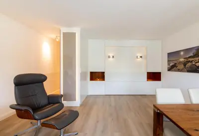 Ein Sitzbereich in der Unterkunft Ferienwohnung Kuschelmuschel