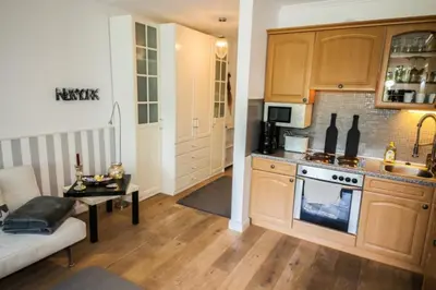 Küche/Küchenzeile in der Unterkunft Ferienwohnung Haus Baltic App. 09