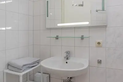 Ein Badezimmer in der Unterkunft Ferienwohnung MehrBlick 11