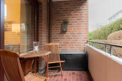 Ein Balkon oder eine Terrasse in der Unterkunft Ferienwohnung Muschel 1
