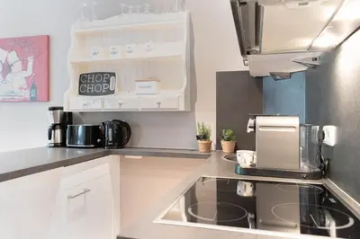 Küche/Küchenzeile in der Unterkunft Ferienwohnung Ocean Suite