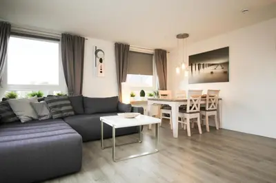 Ein Sitzbereich in der Unterkunft Ferienwohnung Ocean Pearl