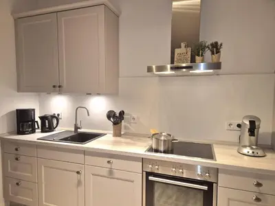 Küche/Küchenzeile in der Unterkunft Ferienwohnung Pier99