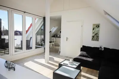 Ein Sitzbereich in der Unterkunft Ferienwohnung Relax