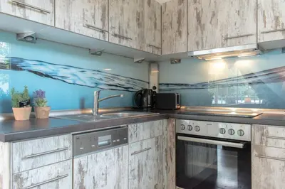 Küche/Küchenzeile in der Unterkunft Ferienwohnung Ocean Drive