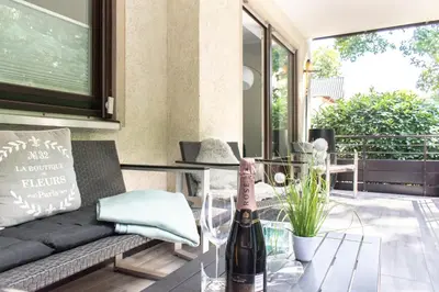 Ein Sitzbereich in der Unterkunft Ferienwohnung Nordwind