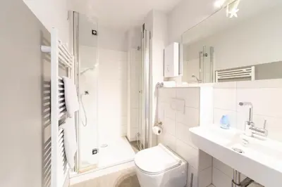 Ein Badezimmer in der Unterkunft Ferienwohnung Heimathafen